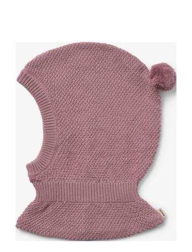 Knitted Balaclava Pomi Pink Wheat