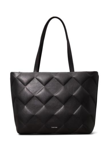 Diamond Quilt Medium Shopper Black Calvin Klein