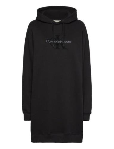 Chenille Monologo Hoodie Dress Black Calvin Klein Jeans