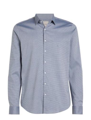 Non Iron Pattern Slim Shirt Blue Calvin Klein