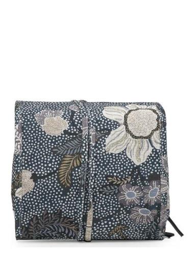 Hanging Cosmetic Denim Blue Flower Linen Navy Ceannis