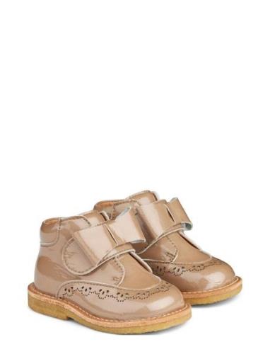 Bootie Velcro Bowy Beige Wheat