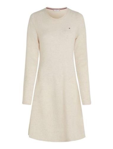 Soft Wool Flared C-Nk Swt Dress Cream Tommy Hilfiger