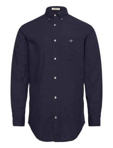 Reg Micro Print Shirt Navy GANT