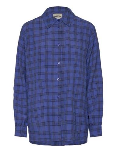 Check Pop Vina Shirt Blue Mads Nørgaard