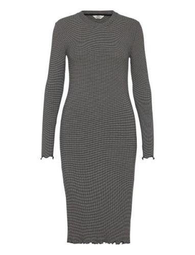 5X5 Stripe Boa Dress Grey Mads Nørgaard