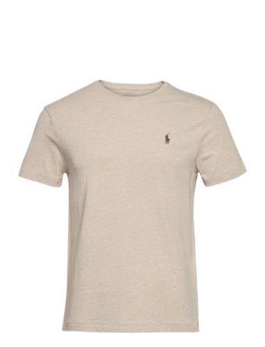 Custom Slim Fit Jersey Crewneck T-Shirt Beige Polo Ralph Lauren