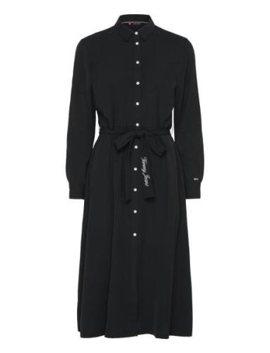 Tjw Belted Midi Dress Black Tommy Jeans