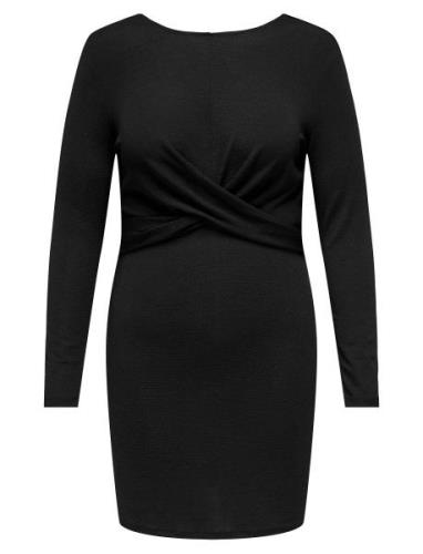 Carqueen L/S Glitter Twist Dress Jrs Bf Black ONLY Carmakoma