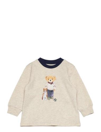 Polo Bear Cotton Jersey Long-Sleeve Tee Beige Ralph Lauren Baby