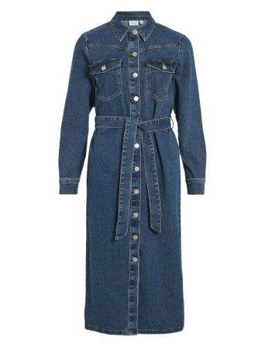 Vially L/S Midi Denim Dress Mbd Blue Vila