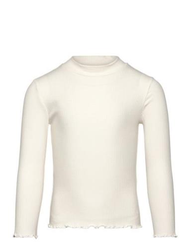 Turtleneck Long-Sleeved T-Shirt White Mango