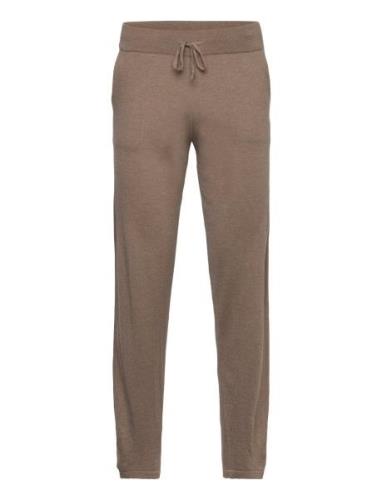 Man Fine Knit Pants Brown Davida Cashmere