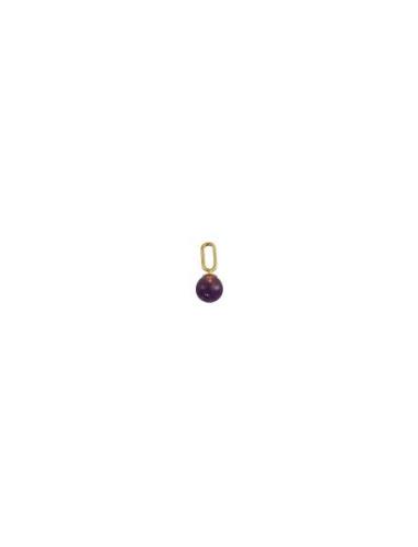 St Drop Charm 5Mm Gold Plated Purple Design Letters