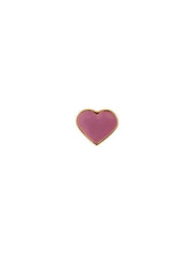 Enamel Heart Charm Gold Pink Design Letters