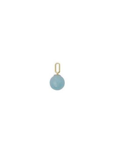 St Drop Charm 8 Mm Gold Blue Design Letters