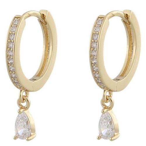 Snö Of Sweden Camille Drop Ring Earring - Gold/Clear