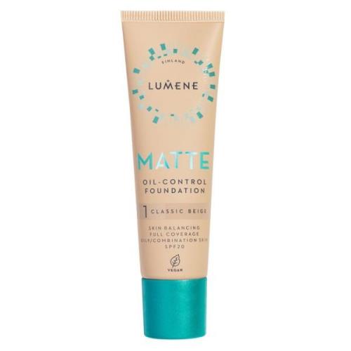 Lumene Matte Oil-Control Foundation SPF20 30 ml - 1 Classic Beige