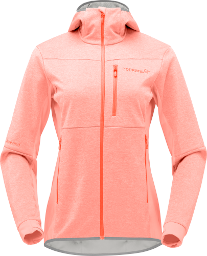 Norrøna Women's Falketind Warm2 Octa Hood Orange Alert/Peach Amber