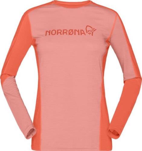 Norrøna Women's Falketind Equaliser Merino Round Neck Peach Amber/Oran...