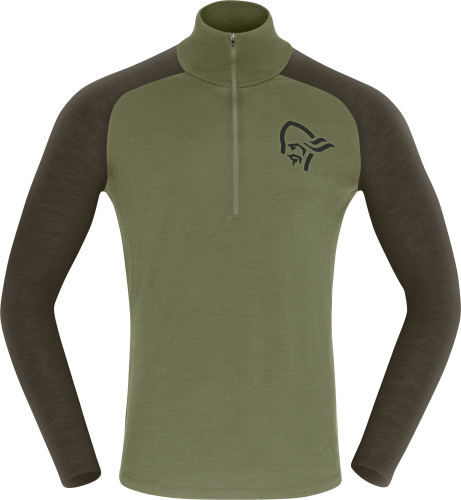 Norrøna Men's Femund pureUll Zip Neck Loden Green