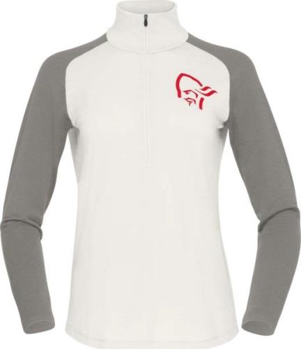 Norrøna Women's Norrøna Pureull Zip Neck Snowdrop/Castor Grey