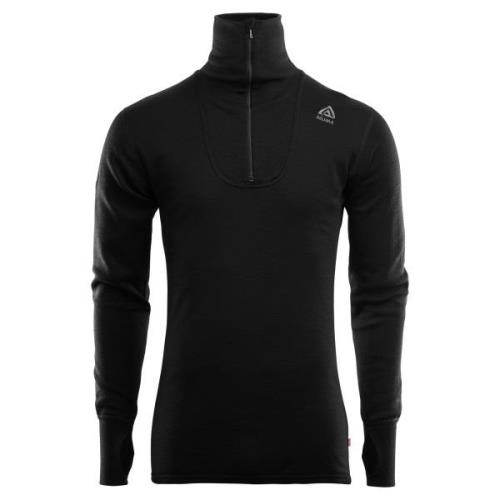 Aclima DoubleWool Polo with Zip Man Jet Black/Marengo