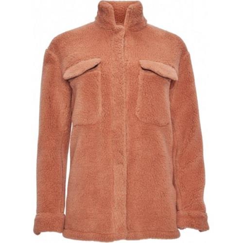 Knowledge Cotton Apparel Women's Betony Teddy Overshirt Terra Cotta