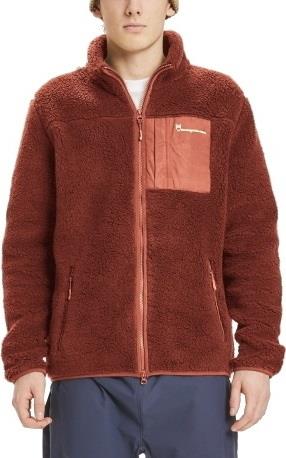 Knowledge Cotton Apparel Men's Elm Teddy Fleece Zip Sweat Rust