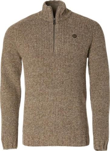 Chevalier Men's Groby Half Zip Wool Pullover Saddle Brown Neps