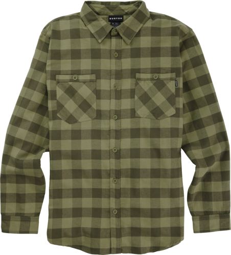 Burton Men's Favorite Long Sleeve Flannel Forest Moss Buffalo Plaid