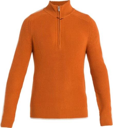 Icebreaker Men's Lodge Long Sleeve Half Zip Sweater Earth/Undyed/Cb