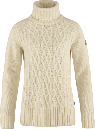 Fjällräven Women's Övik Cable Knit Roller Neck Chalk White