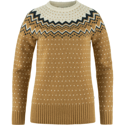 Fjällräven Women's Övik Knit Sweater Buckwheat Brown-Chalk White