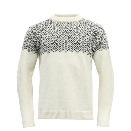 Devold Bjørnøya Sweater Crew Neck Offwhite/Ink