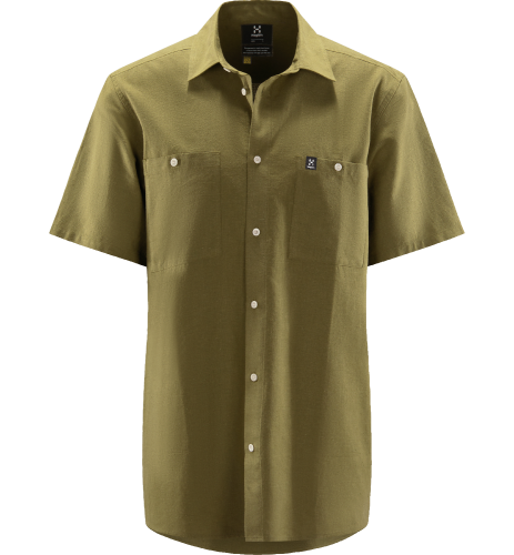 Haglöfs Men's Curious Hemp Short-Sleeve Shirt Olive Green