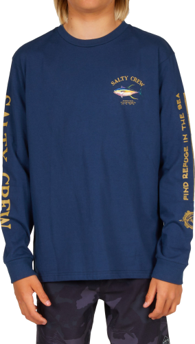 Salty Crew Kids' Ahi Mount Long-Sleeve Tee Navy