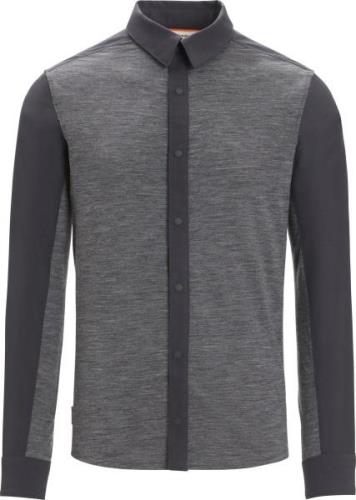 Icebreaker Men's Hike Long Sleeve Top Monsoon/Gritstone Heather/Cb