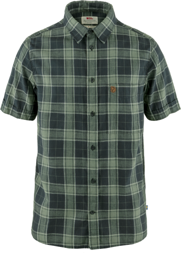 Fjällräven Men's Övik Travel Shirt Short Sleeve Dark Navy/Patina Green