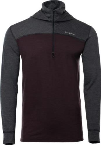 Aclima Men's LightWool 180 Hoodie Chocolate Plum/Marengo