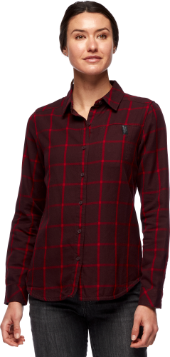 Black Diamond Women's Serenity Flanell Shirt Bordeaux/Vermilion Plaid