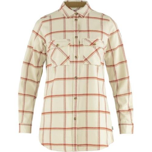 Fjällräven Women's Övik Twill Shirt Long Sleeve Chalk White-Cabin Red