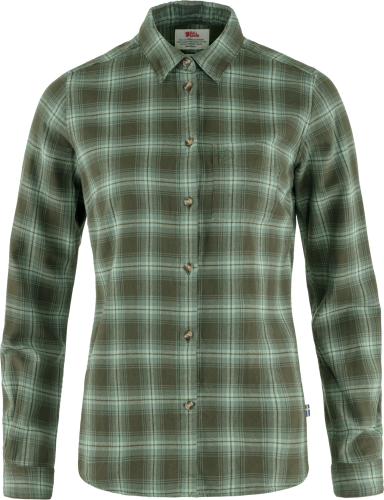 Fjällräven Women's Övik Flannel Shirt Deep Forest-Patina Green