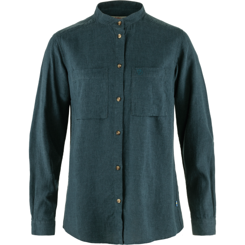 Fjällräven Women's Övik Hemp Shirt Long Sleeve Mountain Blue