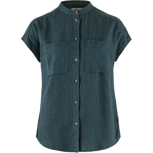 Fjällräven Women's Övik Hemp Shirt Short Sleeve Mountain Blue