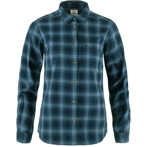 Fjällräven Women's Övik Flannel Shirt Dark Navy-Indigo Blue