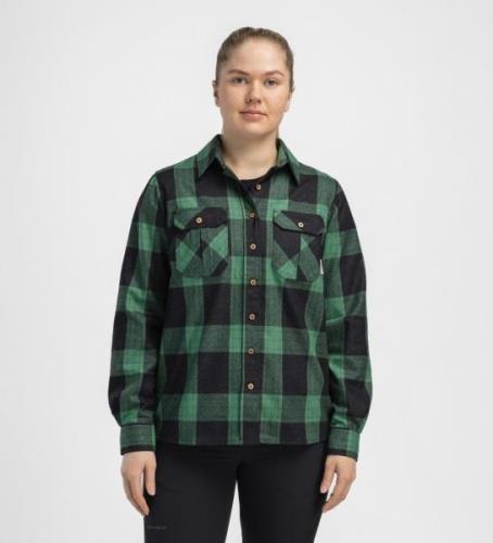 Aclima Women's ReBorn Woolshirt Check Dark Grey/Green