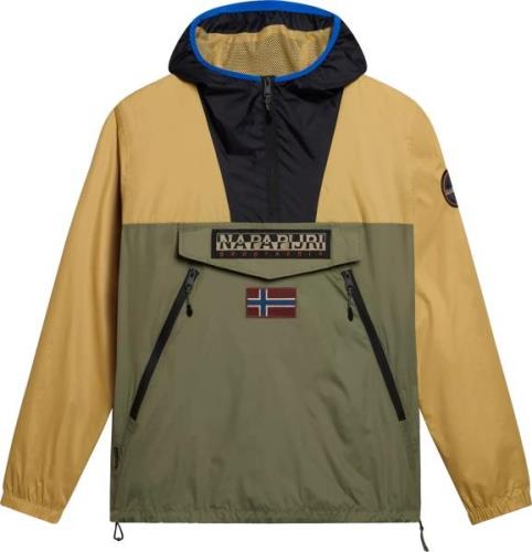 Napapijri Unisex Rainforest Ripstop Anorak Jacket Green/Beige