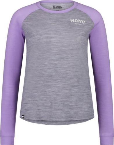 Mons Royale Women's Icon Raglan Grey Heather/lupin