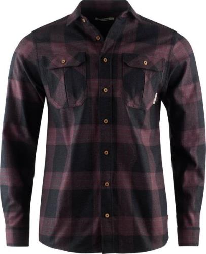 Aclima Men's ReBorn Woolshirt Check Dark Grey/Bordeaux